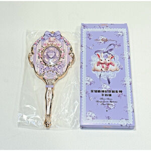 Flower Knows Bunny Garden Hand Held Makeup Mirror (Purple) - New in Box